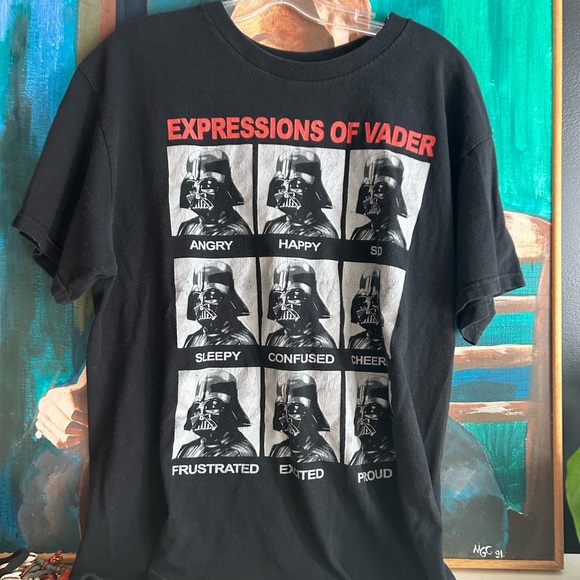 Star Wars Official Expressions Of Vader T Shirt Funny Fan Tee Faces Of Vader L - Picture 3 of 13